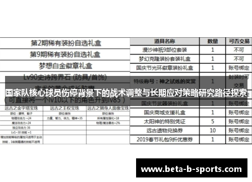 国家队核心球员伤停背景下的战术调整与长期应对策略研究路径探索